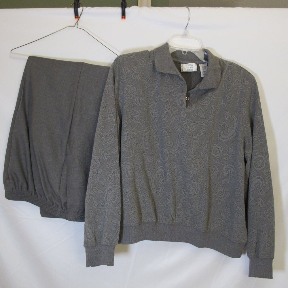 Alfred Dunner light grey 2-piece pant set  PXL/18P
